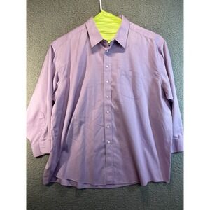 Roundtree & York Gold Label shirt non-iron White Squared Blue 20 Big 34/35